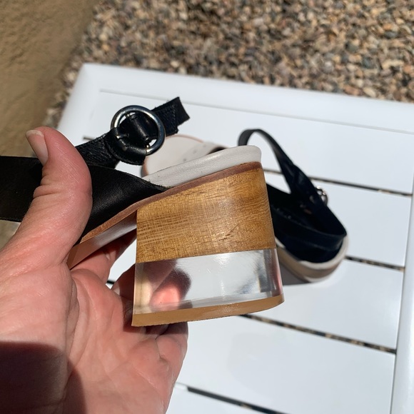 Justa Osadia designer sandals black and white leather size 40 - Picture 14 of 16